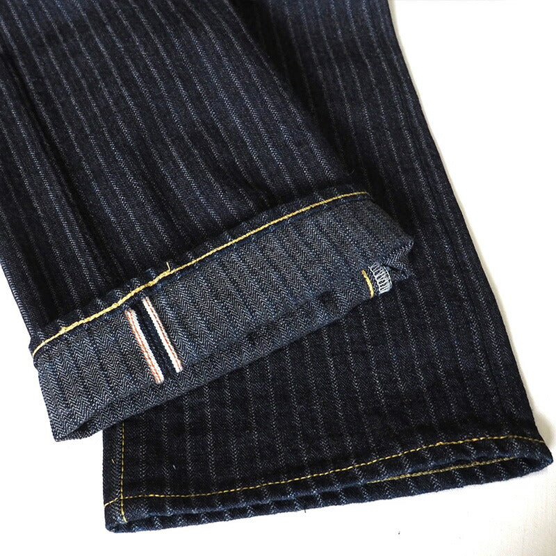 graphzero（グラフゼロ） 16オンスセルビッチ 針抜きヘリンボン ボタンフライ ストレートジーンズ ワンウォッシュ [GZ-16ST-01-BT-HHB]