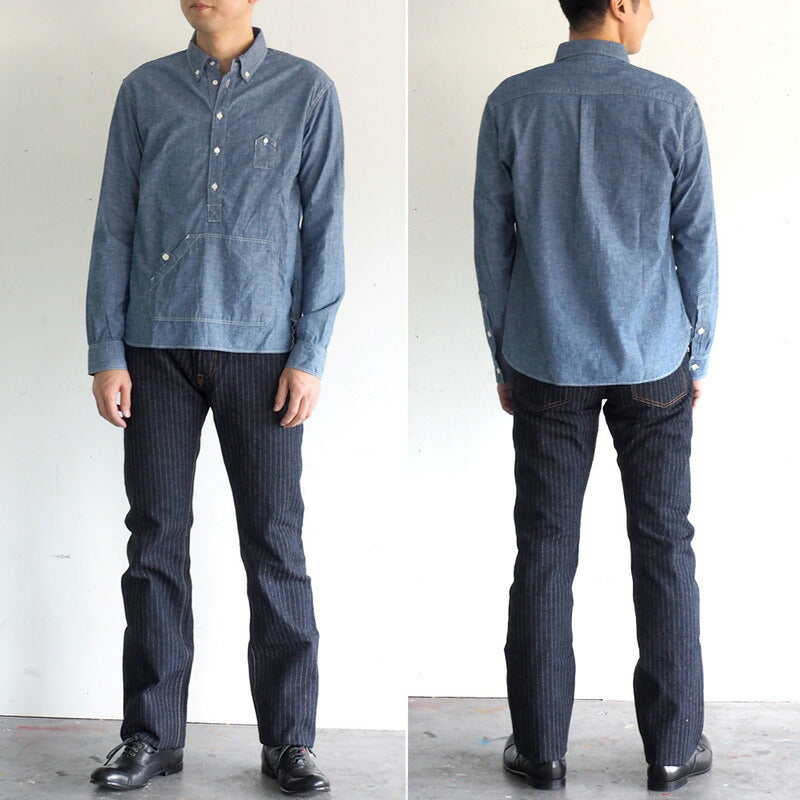 graphzero（グラフゼロ） 16オンスセルビッチ 針抜きヘリンボン ボタンフライ ストレートジーンズ ワンウォッシュ [GZ-16ST-01-BT-HHB]