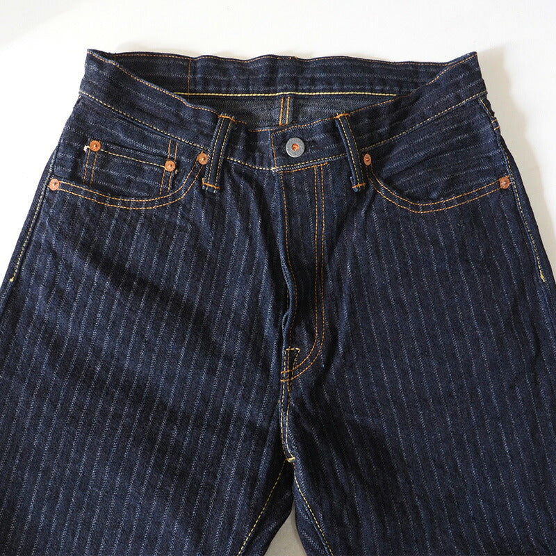 graphzero（グラフゼロ） 16オンスセルビッチ 針抜きヘリンボン ボタンフライ ストレートジーンズ ワンウォッシュ [GZ-16ST-01-BT-HHB]