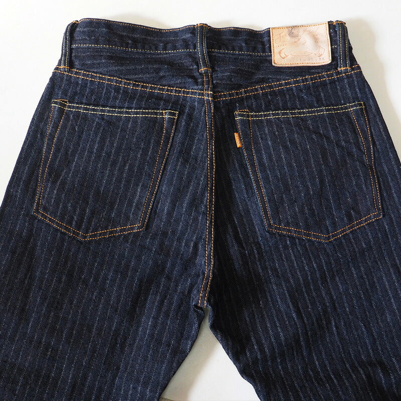 graphzero（グラフゼロ） 16オンスセルビッチ 針抜きヘリンボン ボタンフライ ストレートジーンズ ワンウォッシュ [GZ-16ST-01-BT-HHB]