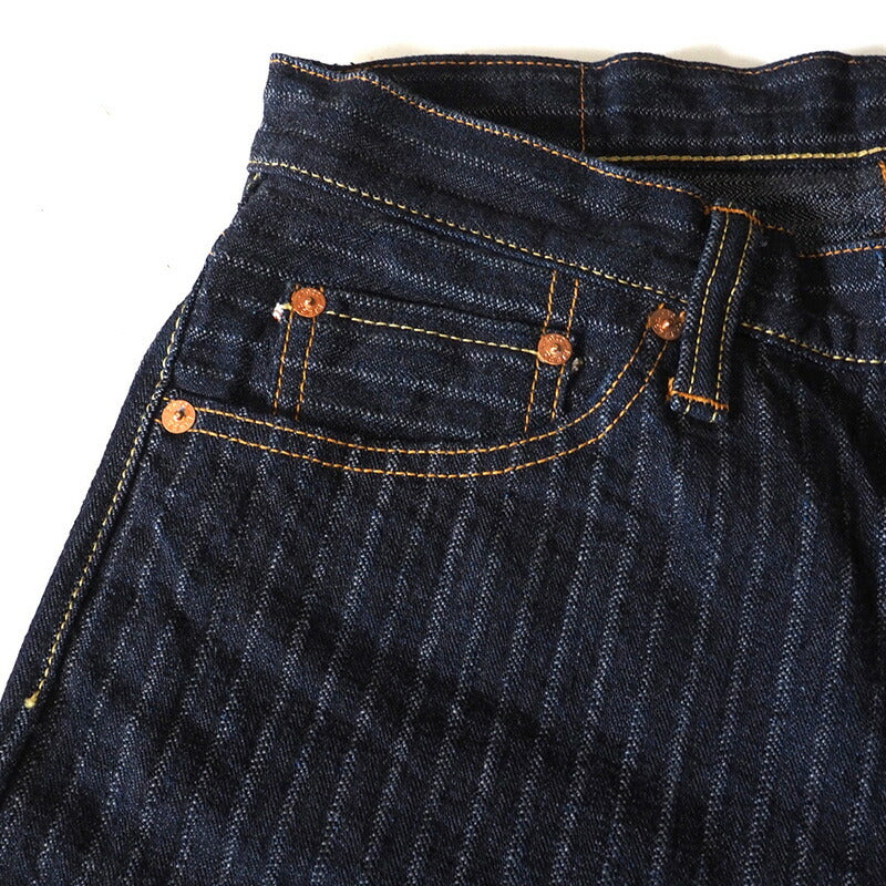 graphzero（グラフゼロ） 16オンスセルビッチ 針抜きヘリンボン ボタンフライ ストレートジーンズ ワンウォッシュ [GZ-16ST-01-BT-HHB]