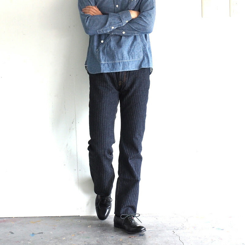 graphzero（グラフゼロ） 16オンスセルビッチ 針抜きヘリンボン ボタンフライ ストレートジーンズ ワンウォッシュ [GZ-16ST-01-BT-HHB]