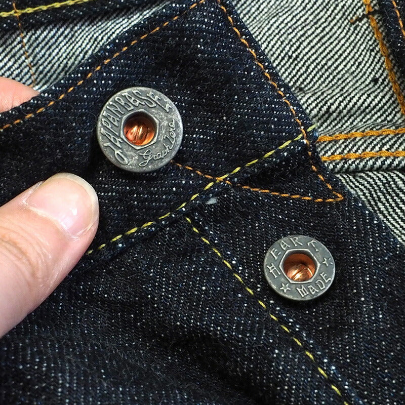 graphzero（グラフゼロ） 16オンスセルビッチ 右綾ボタンフライ ストレートジーンズ ワンウォッシュ [GZ-16ST-01-BT-R]