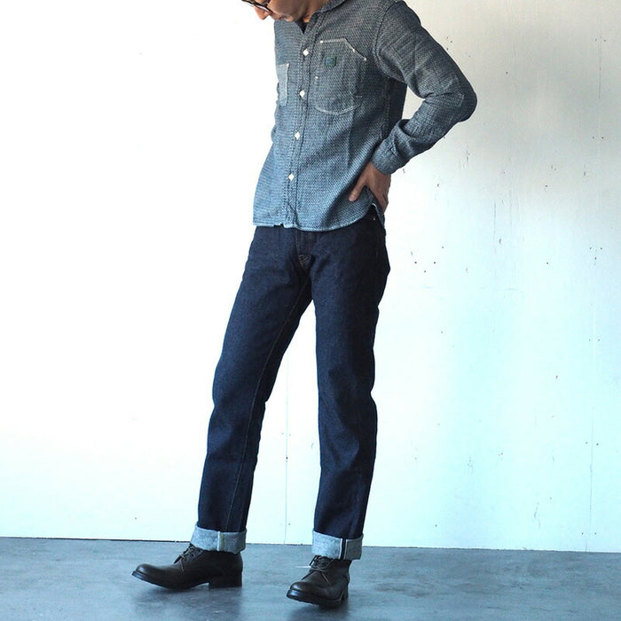 graphzero (graph zero) 16 ounces cell bitch right twill button fly straight jeans one wash [GZ-16ST-01-BT-R]