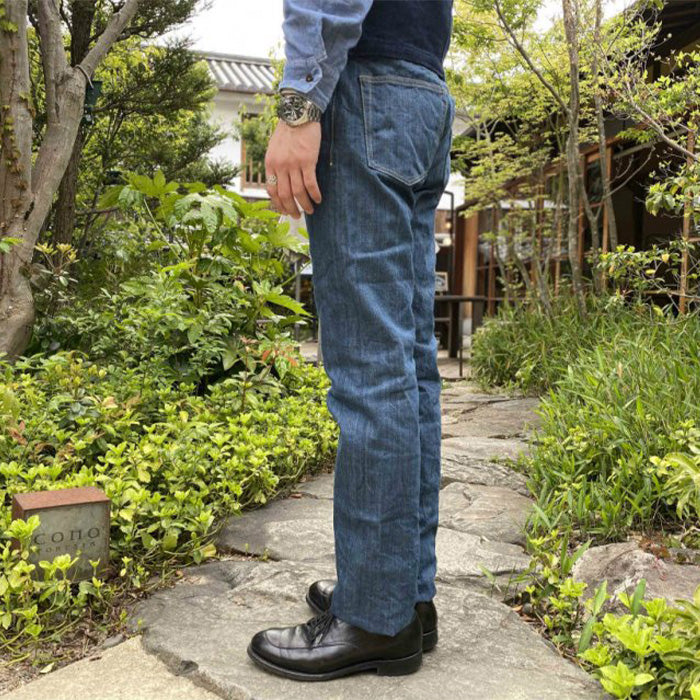 graphzero 日本棉 13 盎司有機棉修身直筒牛仔褲靛藍男式女式中性 [GZ-1917S3-AI]