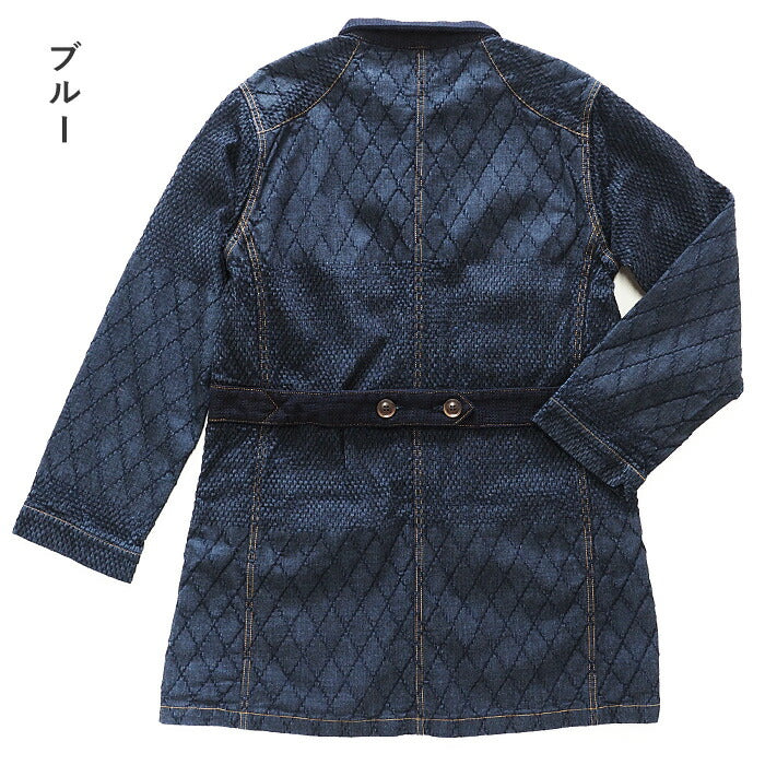 [2 colors] graphzero (graph zero) Kendo wear denim × sashiko switching aviator work coat indigo men's [GZ-AWC-0211-MENS] 