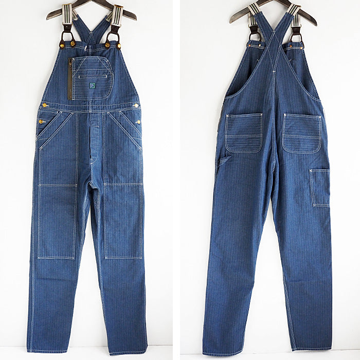 graphzero(グラフゼロ) ブレース Dポケット オーバーオール インディゴ ヘリンボーンデニム メンズ [GZ-BROA-0207-IDHB]