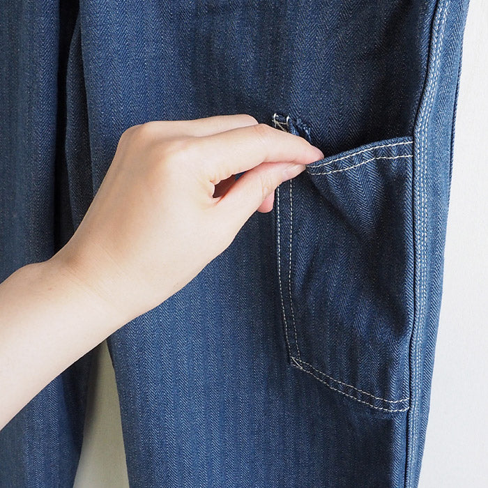 graphzero(グラフゼロ) ブレース Dポケット オーバーオール インディゴ ヘリンボーンデニム メンズ [GZ-BROA-0207-IDHB]