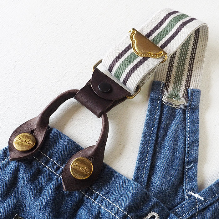 graphzero(グラフゼロ) ブレース Dポケット オーバーオール インディゴ ヘリンボーンデニム メンズ [GZ-BROA-0207-IDHB]