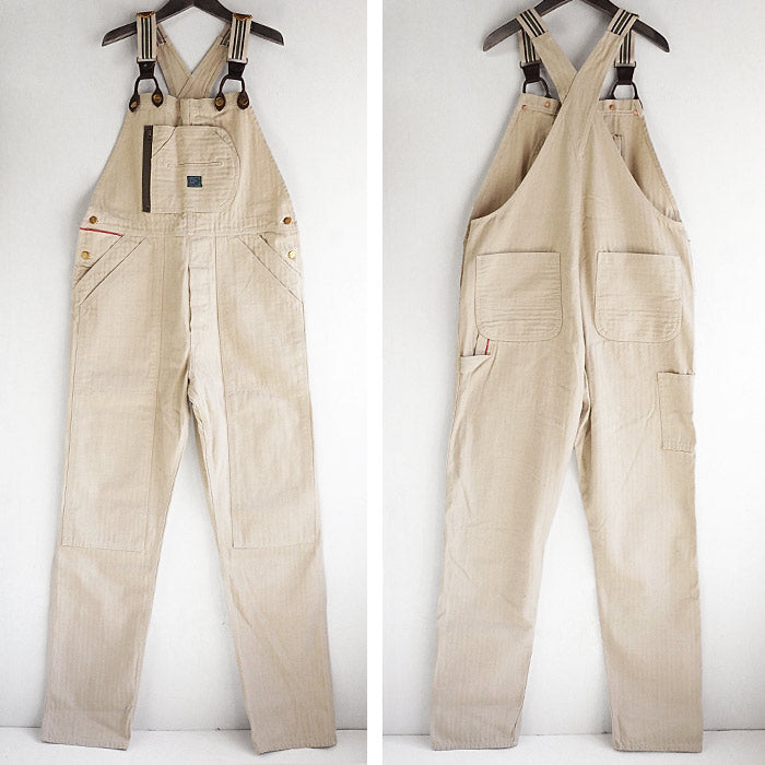 graphzero Brace D Pocket Overalls Beige Denim Men's Women's Unisex [GZ-BROA-0207-WH] 