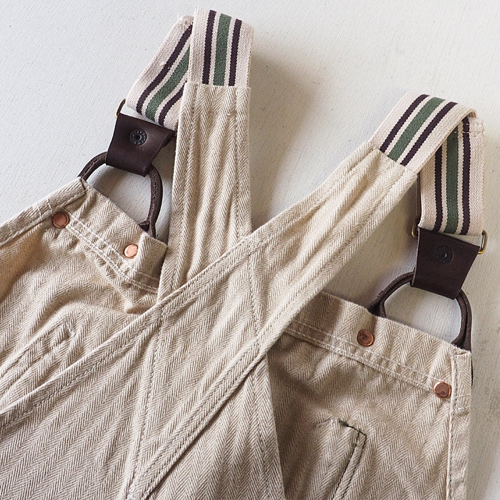 graphzero Brace D Pocket Overalls Beige Denim Men's Women's Unisex [GZ-BROA-0207-WH] 