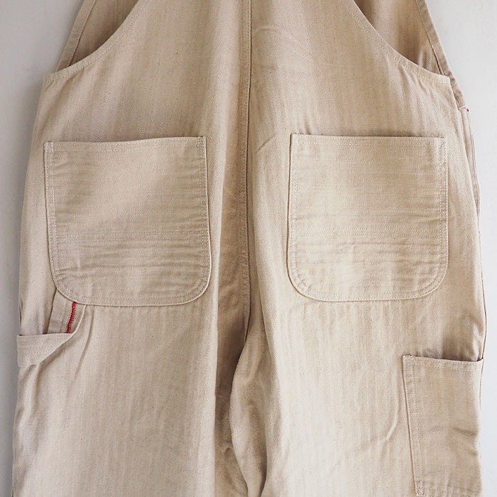 graphzero Brace D Pocket Overalls Beige Denim Men's Women's Unisex [GZ-BROA-0207-WH] 