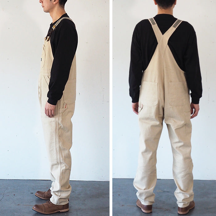 graphzero Brace D Pocket Overalls Beige Denim Men's Women's Unisex [GZ-BROA-0207-WH] 