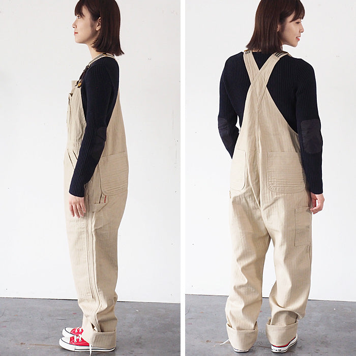 graphzero Brace D Pocket Overalls Beige Denim Men's Women's Unisex [GZ-BROA-0207-WH] 