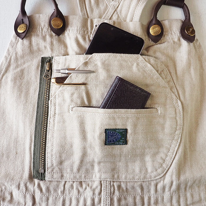 graphzero Brace D Pocket Overalls Beige Denim Men's Women's Unisex [GZ-BROA-0207-WH] 