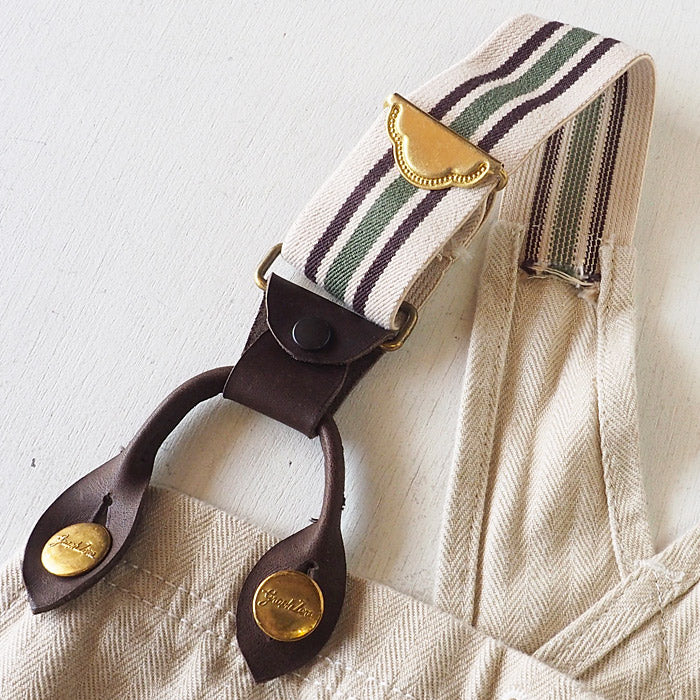 graphzero Brace D Pocket Overalls Beige Denim Men's Women's Unisex [GZ-BROA-0207-WH] 