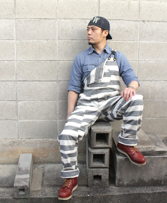 graphzero Brace D Pocket Overall Prisoner Indigo White Men's Women's Unisex [GZ-BROAP-0307-IDWH-MENS] Okayama Kurashiki Kojima Jeans Brand 