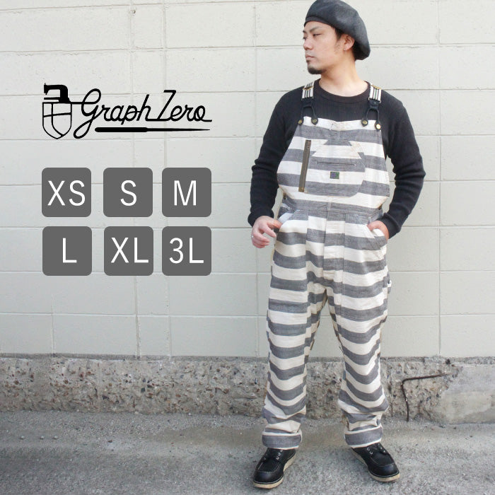 graphzero Brace D Pocket Overall Prisoner Indigo White Men's Women's Unisex [GZ-BROAP-0307-IDWH-MENS] Okayama Kurashiki Kojima Jeans Brand 