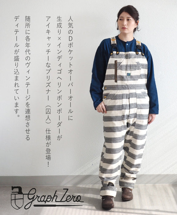 graphzero Brace D 口袋工裝褲 Prisoner Indigo White Men's Women's Unisex [GZ-BROAP-0307-IDWH] Okayama Kurashiki Kojima Jeans Brand 