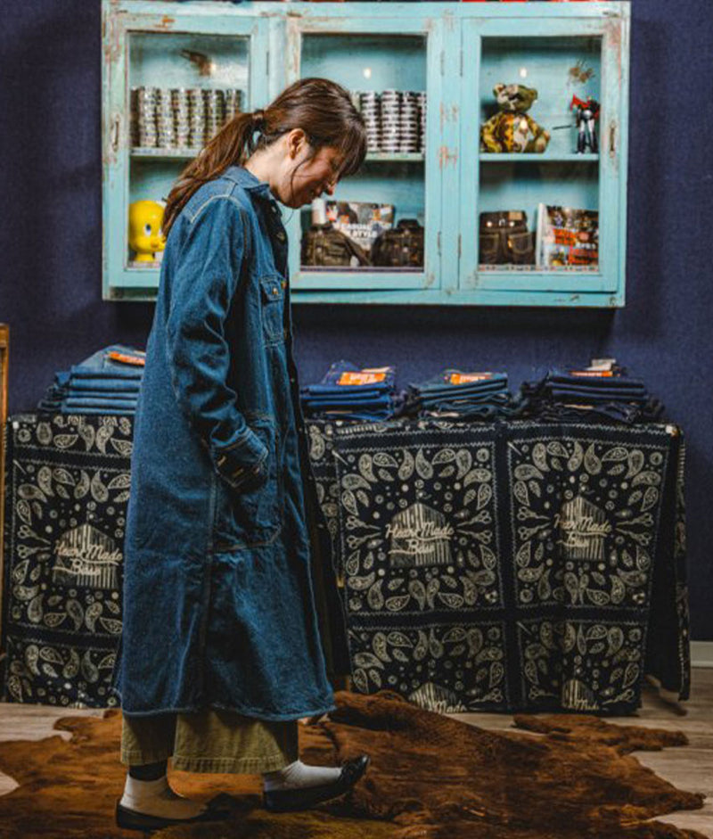 graphzero Coverall Coat Ladies Light Indigo 12oz NEP Denim [GZ-CRCT-0404] Okayama Kurashiki Kojima Jeans Denim Brand