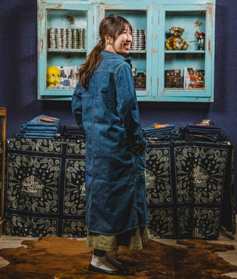 graphzero Coverall Coat Ladies Light Indigo 12oz NEP Denim [GZ-CRCT-0404] Okayama Kurashiki Kojima Jeans Denim Brand