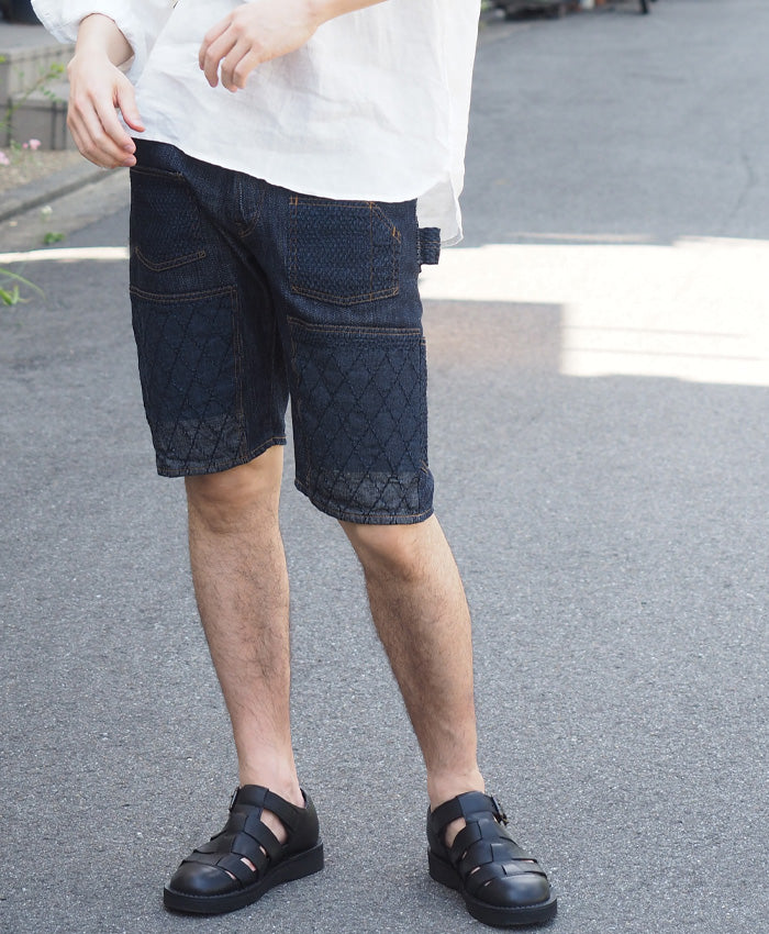 graphzero (graph zero) double knee shorts 11oz Kendo denim x broken twill denim men's [GZ-DKSP-0404] Okayama Kurashiki Kojima jeans brand half pants shorts shorts 