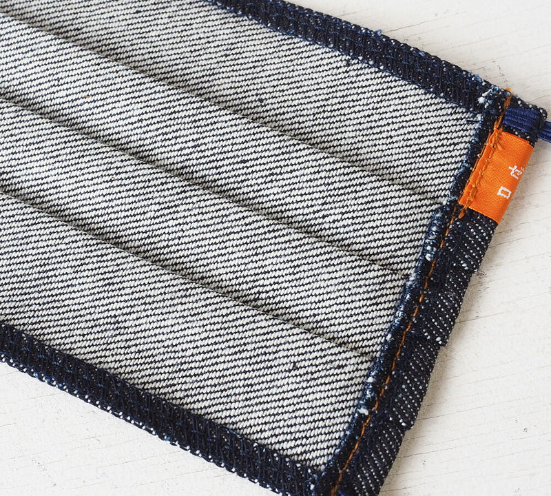 【お一人様3点まで】graphzero(グラフゼロ) 洗えるデニムマスク 12オンスストレッチデニム製 ガーゼ2枚付き 大人用 [GZ-DNMSK]