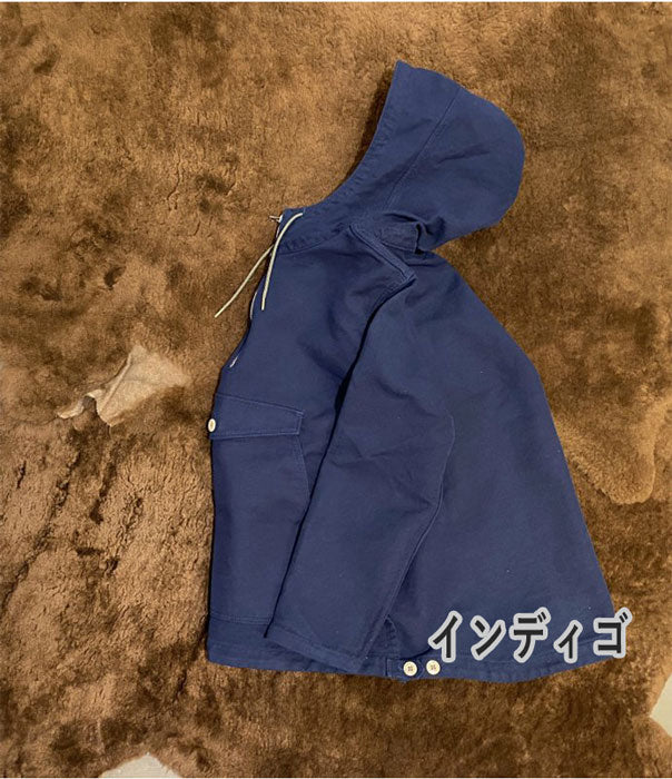 graphzero (graph zero) salvage hoodie indigo khaki pullover hoodie smock hoodie flap pocket zip up long sleeve men's women's [GZ-FMSP-0402]