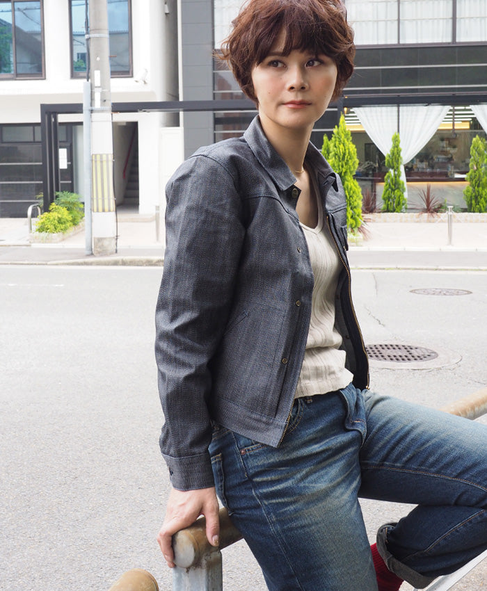 graphzero RidersJEANJACKETLady's Coated Denim Broken Twill Ladies [GZ-GJRC-0404]