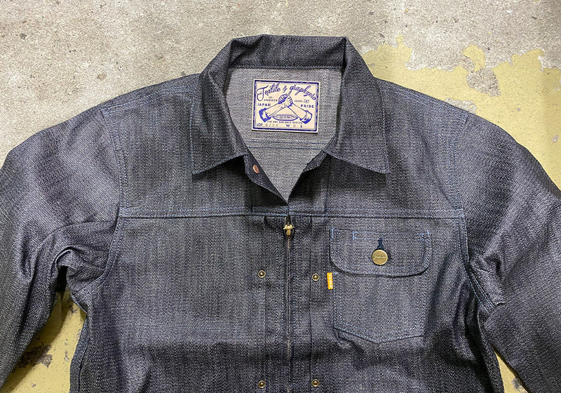 graphzero RidersJEANJACKETMen's Coated Denim Broken Twill Men's [GZ-GJRC-0404-MENS]