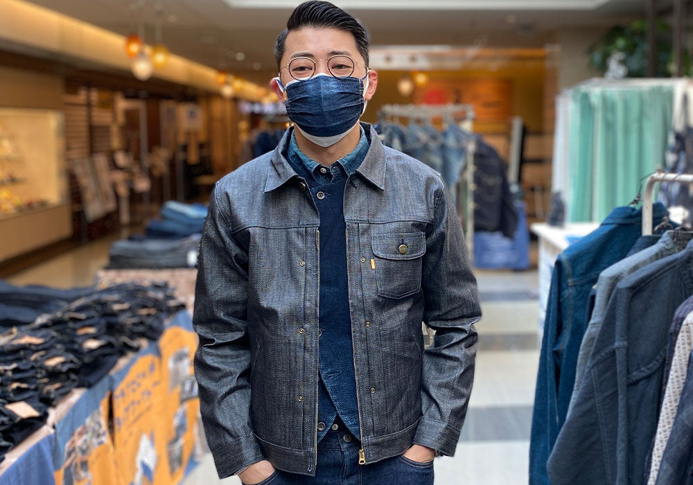 graphzero RidersJEANJACKETMen's Coated Denim Broken Twill Men's