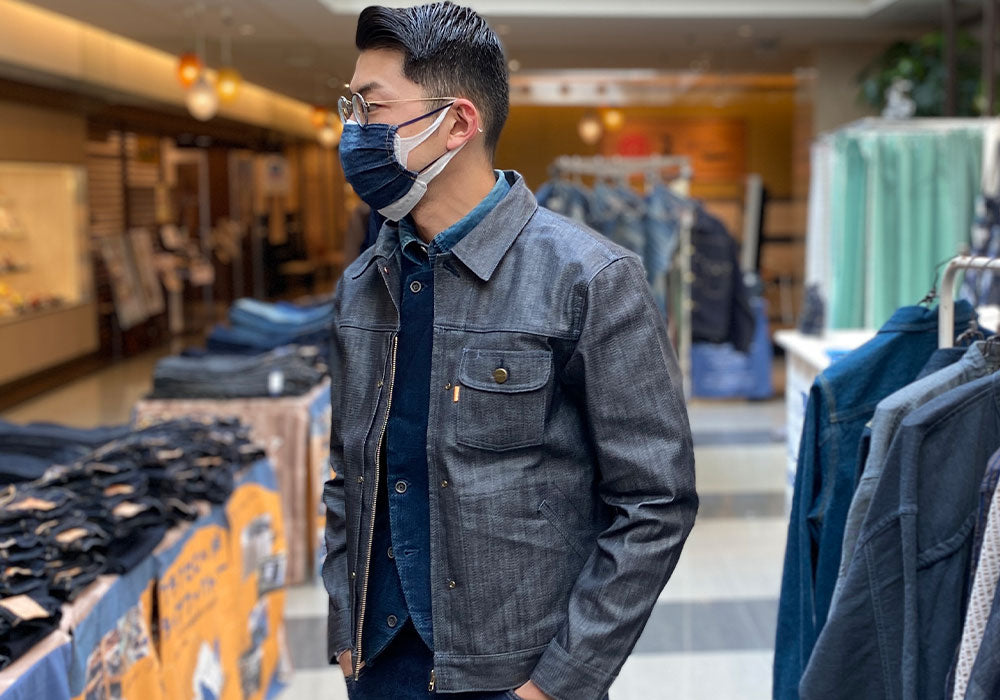graphzero RidersJEANJACKETMen's Coated Denim Broken Twill Men's