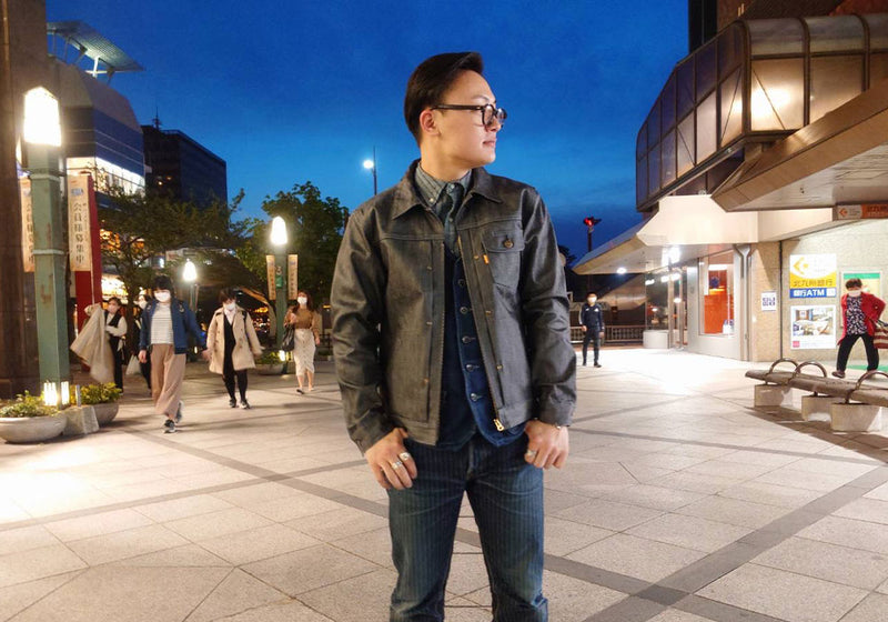 graphzero RidersJEANJACKETMen's Coated Denim Broken Twill Men's [GZ-GJRC-0404-MENS]