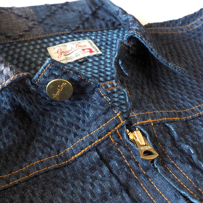 graphzero Riders Jacket Kendo Wear Denim Indigo Men's [GZ-GJRKN-0202-MENS] 