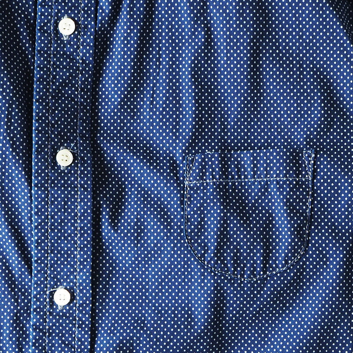 graphzero（グラフゼロ） ヘムポケットシャツ 半袖 インディゴ 抜染 ドット レディース [GZ-HMPKS-3104-DOT-LADIES]