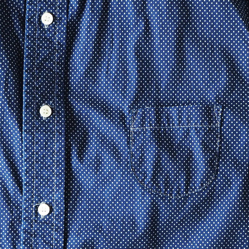 graphzero Hem Pocket Shirt Short Sleeve Indigo Discharge Dot Men's [GZ-HMPKS-3104-DOT-MENS] 