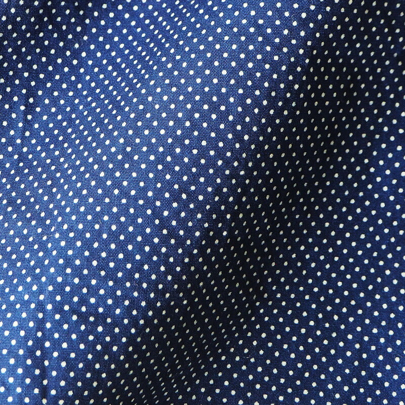 graphzero（グラフゼロ） ヘムポケットシャツ 半袖 インディゴ 抜染 ドット レディース [GZ-HMPKS-3104-DOT-LADIES]