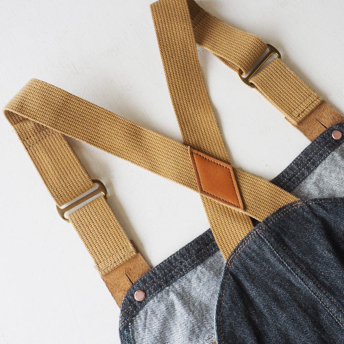 graphzero Hunting Overalls Denim Indigo x Beige Men's Women's [GZ-HOR2-0107-IDBE] 