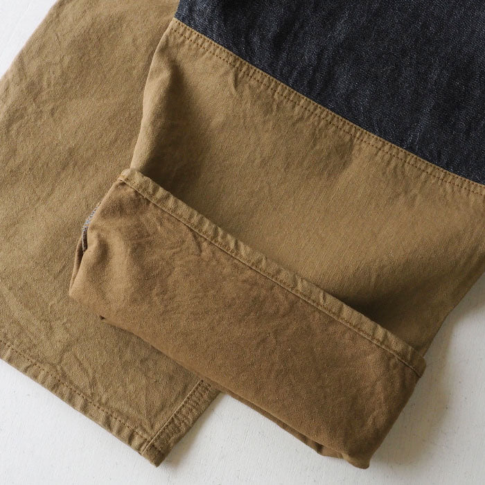 graphzero Hunting Overalls Denim Indigo x Beige Men's Women's [GZ-HOR2-0107-IDBE] 