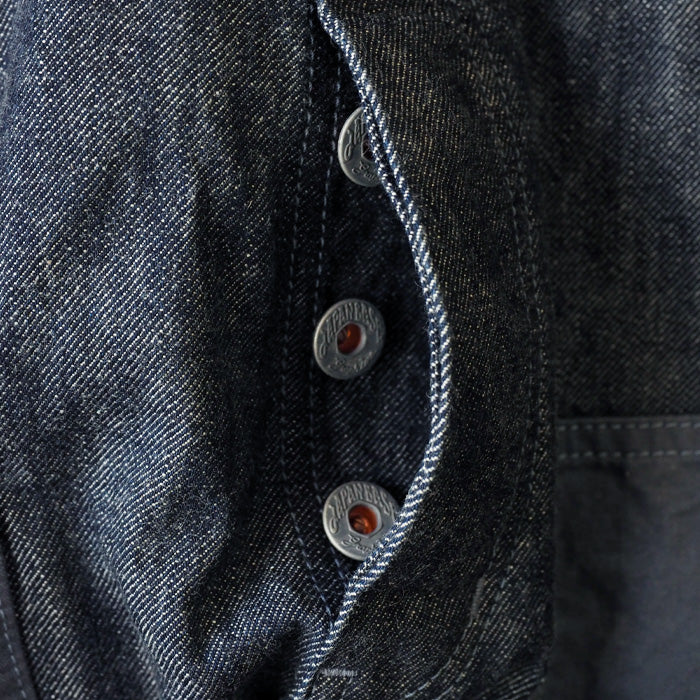 graphzero(グラフゼロ) ハンティング オーバーオール デニム インディゴ×ネイビー メンズ レディース [GZ-HOR2-0107-IDNV]