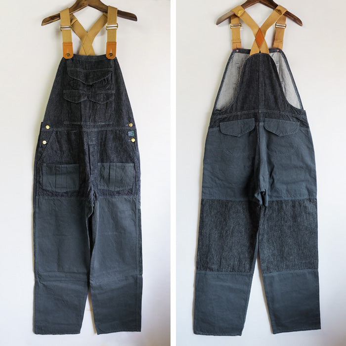 graphzero(グラフゼロ) ハンティング オーバーオール デニム インディゴ×ネイビー メンズ レディース [GZ-HOR2-0107-IDNV]