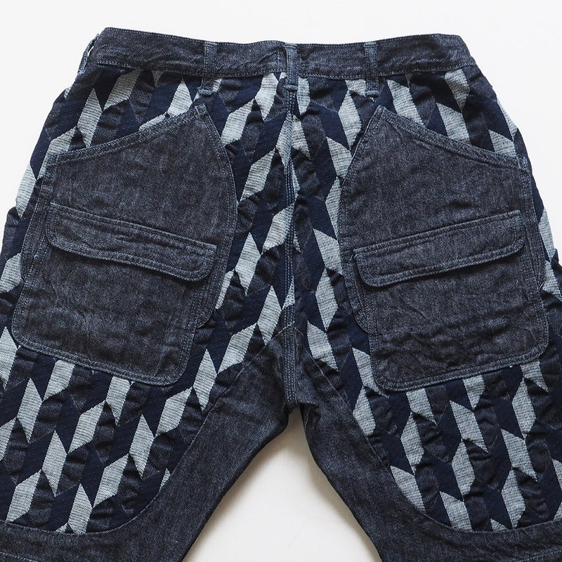 [2 colors] graphzero Hunting Shorts Short Pants 10oz Selvedge Denim x Arrow Feather Denim Switching Japanese Pattern Men's [GZ-HTGSP-0205-MENS] 