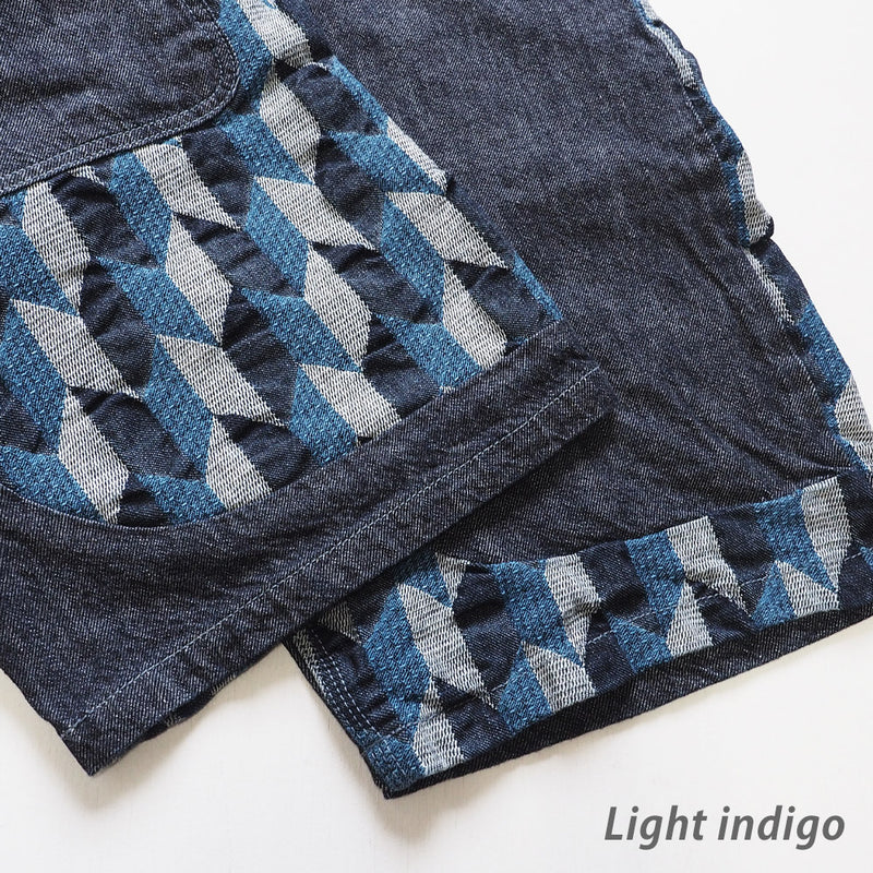 [2 colors] graphzero Hunting Shorts Short Pants 10oz Selvedge Denim x Arrow Feather Denim Switching Japanese Pattern Men's [GZ-HTGSP-0205-MENS] 