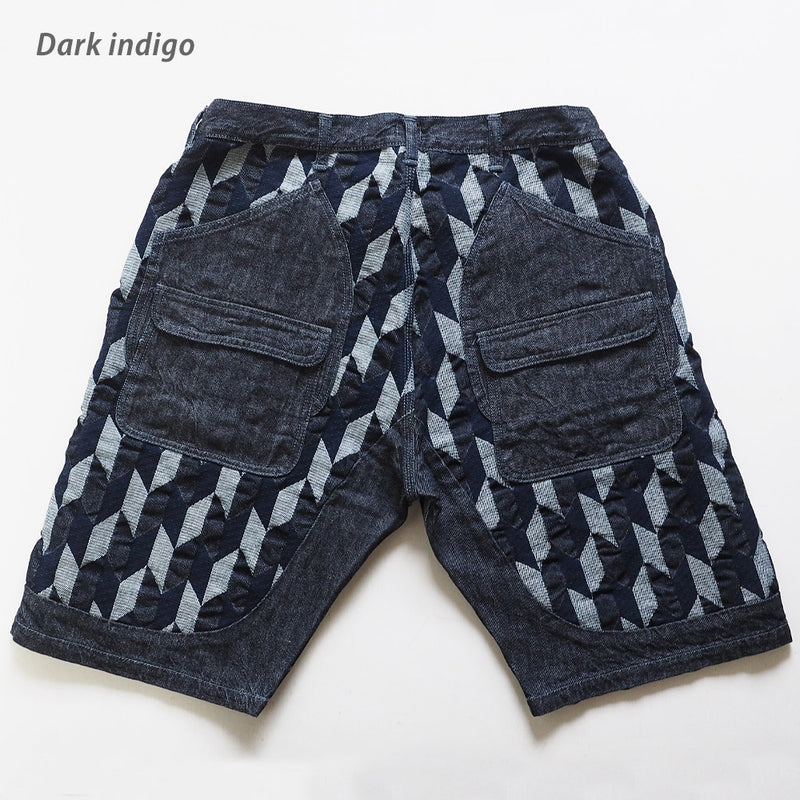 [2 colors] graphzero Hunting Shorts Short Pants 10oz Selvedge Denim x Arrow Feather Denim Switching Japanese Pattern Men's [GZ-HTGSP-0205-MENS] 
