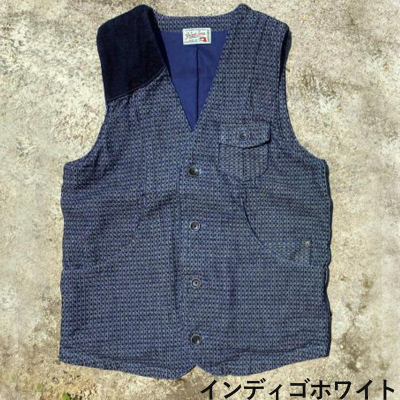 【2色】graphzero(グラフゼロ) ハンティングベスト セルビッチジャガード インディゴ メンズ レディース 男女兼用 [GZ-HUVT-0405]