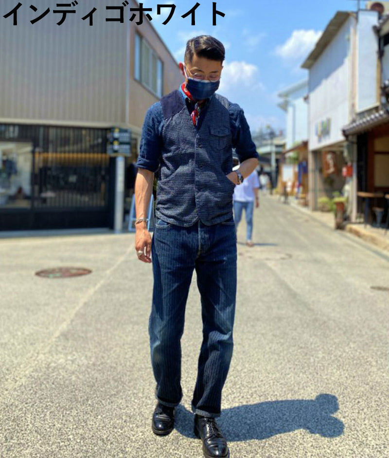 【2色】graphzero(グラフゼロ) ハンティングベスト セルビッチジャガード インディゴ メンズ レディース 男女兼用 [GZ-HUVT-0405]