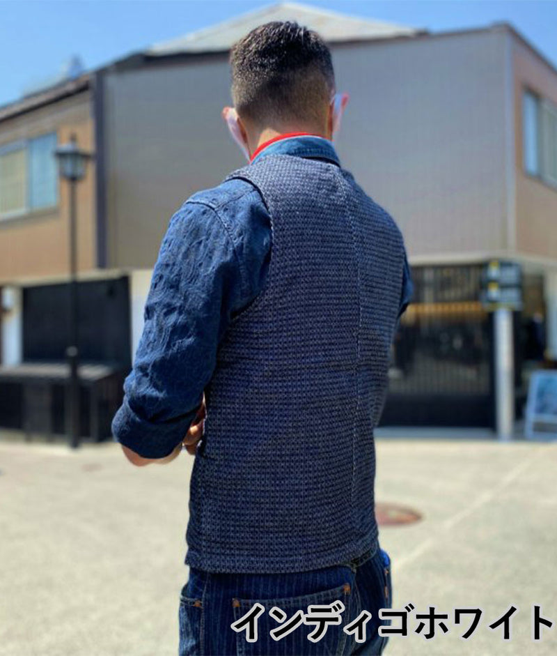 【2色】graphzero(グラフゼロ) ハンティングベスト セルビッチジャガード インディゴ メンズ レディース 男女兼用 [GZ-HUVT-0405]