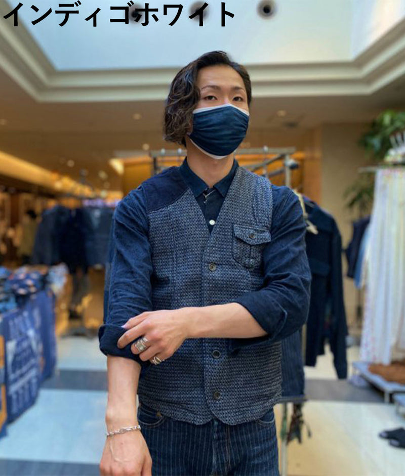 【2色】graphzero(グラフゼロ) ハンティングベスト セルビッチジャガード インディゴ メンズ レディース 男女兼用 [GZ-HUVT-0405]