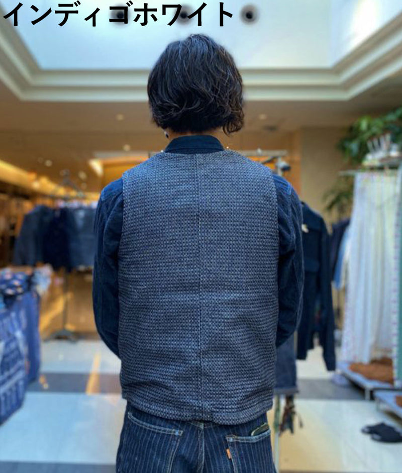 【2色】graphzero(グラフゼロ) ハンティングベスト セルビッチジャガード インディゴ メンズ レディース 男女兼用 [GZ-HUVT-0405]