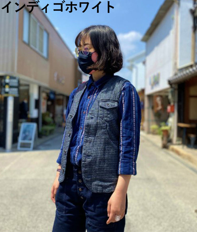 【2色】graphzero(グラフゼロ) ハンティングベスト セルビッチジャガード インディゴ メンズ レディース 男女兼用 [GZ-HUVT-0405]